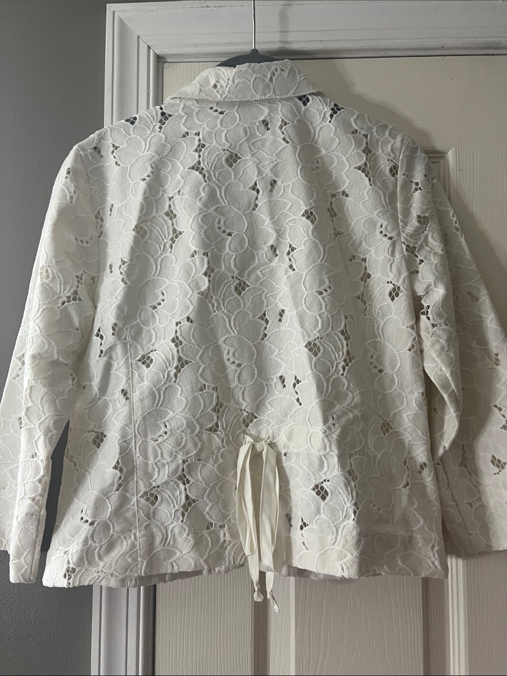 Cabi Womens Jacket Ivory Lace Topper Top Casual Business S Small - Picture 5 of 10